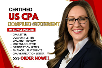 audit, review, compiled financial statement sign CPA certified financials as CPA