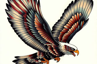create a tattoo design in american traditional style