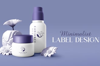 design luxury minimalist labels for your skincare products