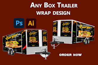 professional box trailer wrap, van wrap, cargo van wrap, truck wrap design