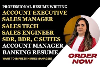 write sales tech resume, account manager, executive, sdr, bdr, saas, c suites
