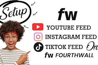 setup youtube feed, instagram feed, tiktok feed on fourthwall pod shop website