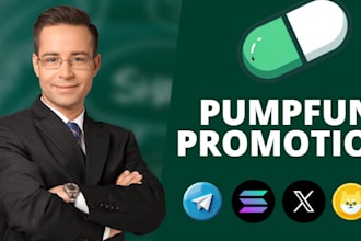 pump fun solana meme coin telegram promotion memecoin to get 100x token sales