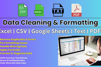 clean merge and organize any excel or CSV datasets