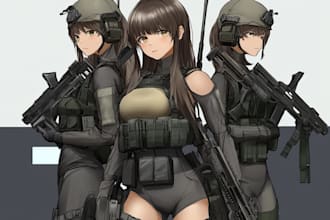do military character design or military themed illustration