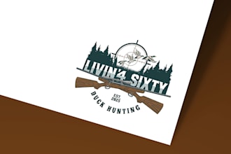 create a modern minimalist custom duck hunting logo design