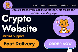 develop profit crypto website blockchain, nft, meme coin website or landing page