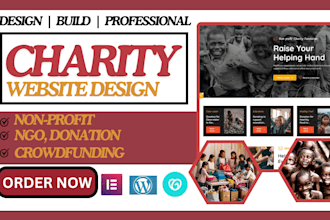design charity website non profit, ngo, donation, crowdfunding wordpress website