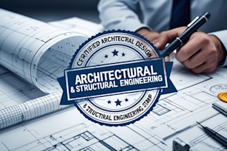 provide certified architectural design and review structural engineering stamp