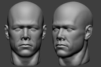 do high quality models 3d sculpting, 3d head, 3d face mask stl for 3d printing