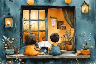 illustrate children story book illustration watercolor