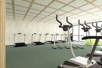 redesign 3d fitness house,gym studio,foresight sport,yoga center,interior render