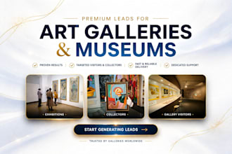 generate art gallery museum leads art gallery landing page wall art website