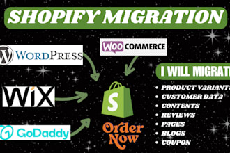 clone migrate website customer data, content, reviews, pages to shopify from wix