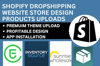 design shopify dropshipping store design via inventory source eprolo sunrise