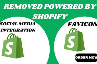 remove powered by shopify, customize shopify footer and design a logo