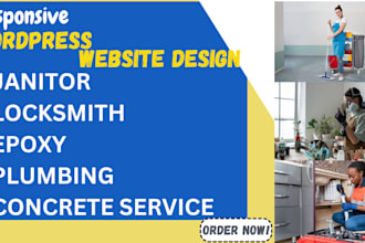 design plumbing website epoxy concrete locksmith janitor website
