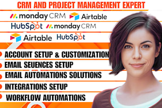 setup monday crm airtable hubspot crm workflow automations data import campaign