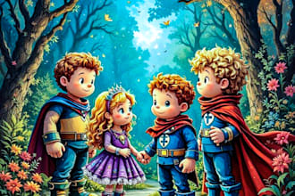 do children story book illustration and be children picture book illustrator