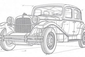 design utility and patent technical line drawing vector illustration per uspto