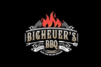 design beautiful restaurant BBQ sauces logo