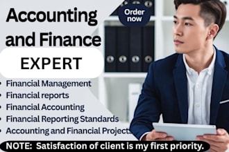 assist in accounting, financial reporting, finance project, financial analysis
