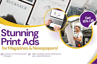 design eye catching print ads for magazines, newspapers, event programs