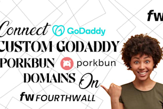 connect custom godaddy domains, porkbun domains on fourthwall pod store website