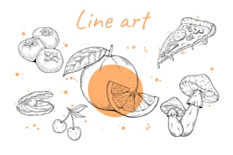 draw line art and doodles, icons