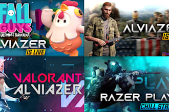create an eye catching gaming banner, youtube thumbnail with fast delivery