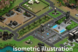 create high quality isometric illustration 3d isometric event map vector festiva