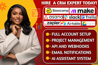 setup zapier asana basecamp make slack trello airtable google drive integration