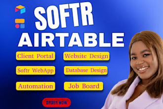 design client portal job portal using softr webapp airtable database