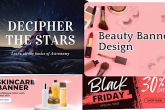 design shopify website banner, web banner ads header, hero image product banner