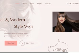 design hair extension shopify store beauty store  hair store beauty website