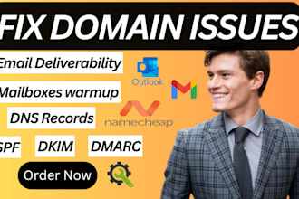 be your domain management expert, fix spf, dkim, dmarc dns records