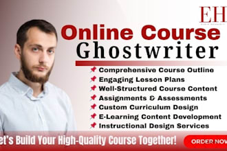 ghostwrite online course content curriculum course outline for elearning website