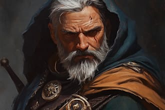 do dnd character art, rpg illustration,