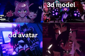 do custom vrchat avatar nsfw furry avatar 3d anime character 3d model vrc avi