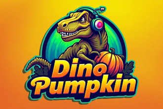 make unique dinosaur pumpkin logo with a free source file