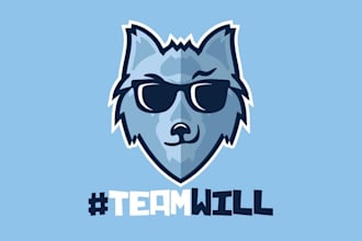 design awesome grin wolf logo