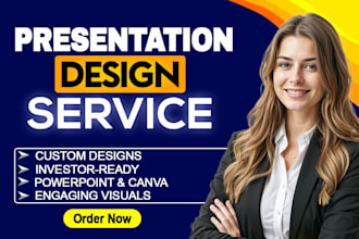create powerpoint presentation design, pitch deck, canva and google slides