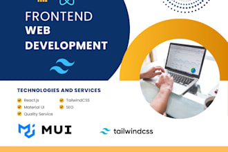 be your frontend developer in react, materialui, tailwindcss