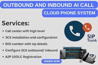 install 3cx, configure inbound and outbound, and didnumber