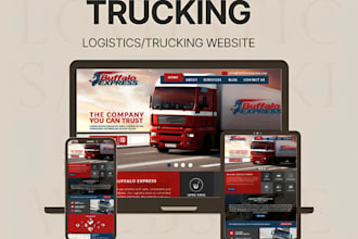 create logistic, truck, transport, freight, cargo website