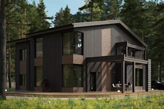 design a perfect 3d two storey building, minimalist home in vectorworks, rhino