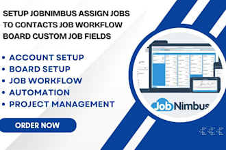 setup jobnimbus assign jobs to contacts job workflow board custom job fields