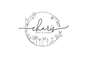 design local flower farm fresh flowers goodies logo