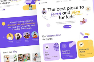 design educational website for daycare, childcare, preschool or kindergarten