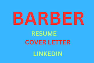 write a professional barber and plumber resume and cv